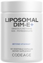 Codeage Lipomal Dimm Suplemen - 4 Bulan Supply dari DiM Vitamin dan SGS, Pocaciate, Brokoli, Vitamin E Imomer Tocherol Alpha Beta Gamma Delta - Lipomal Formula - Gluten- Free - 120 Capsules