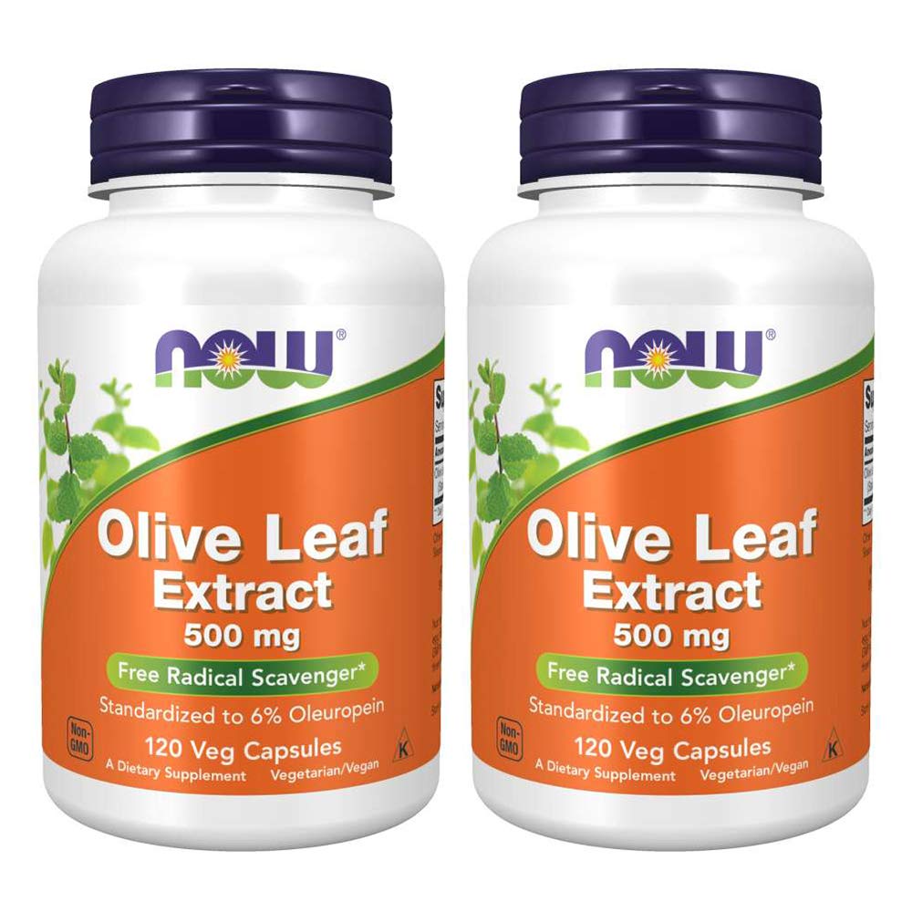 Sekarang Foods Olive Leaf Extract 500mg Standardied menjadi 6% Oleuropein, 120 Vcaps (2 Pack)