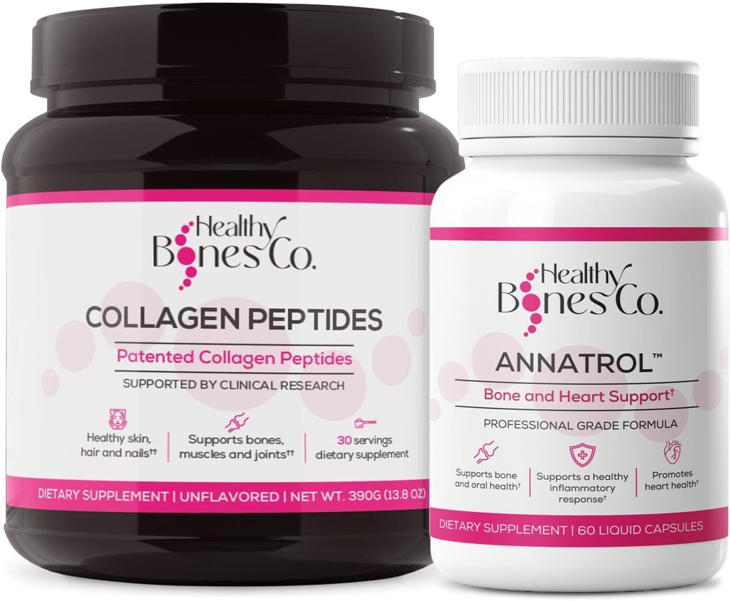 Annatrol Bone Dukung & FORTIBONE Collagen Peptides w / FORTIGEL, VERISOL - Complete Bone, Complete Bone, Joint, Skin, Hair, Nails & Metabolic Dukung 124; 1 Month Suppply (Tub, 390g)