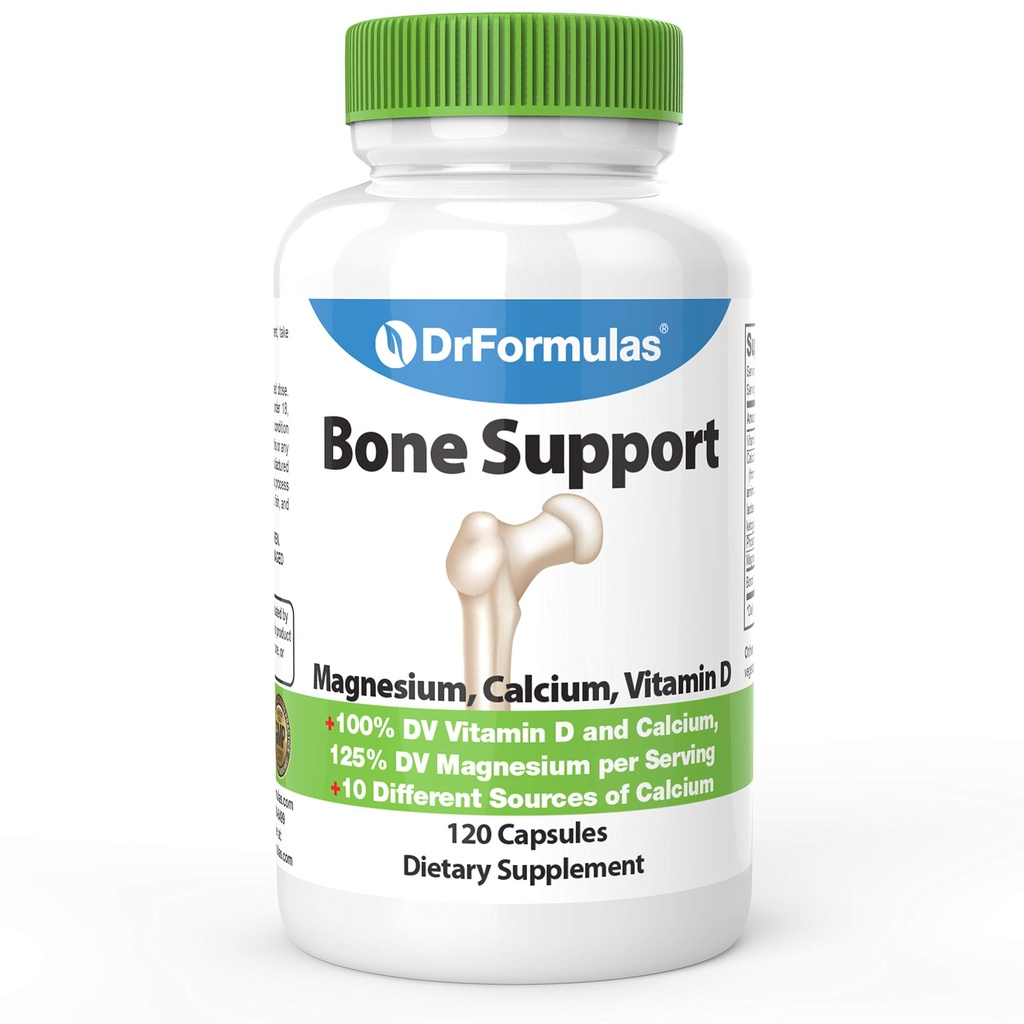 DFormulas Bone Dukung 100% DV 1000mg Calcium Carbonate, Citrate, Gluconate, (bukan glucarate) Chloride dengan Vitamin D, Magnesium dan Boron - 30 Hari Supppply