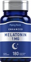 Piping Rock Melonatin 1 mg 124; 180 Tablet 124; Tambahan untuk Dewasa 124; Vegetarian, Gluten Bebas, Non- GMO