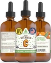 RawGuru Organik Vitamin C Tincture - Liquid Vitamin C dengan Trace Mineces - Nano-Processed Antioksidant & Imune Suppport Suppport - 30 Servis Vegan Drops per 120 ml, Paket 1