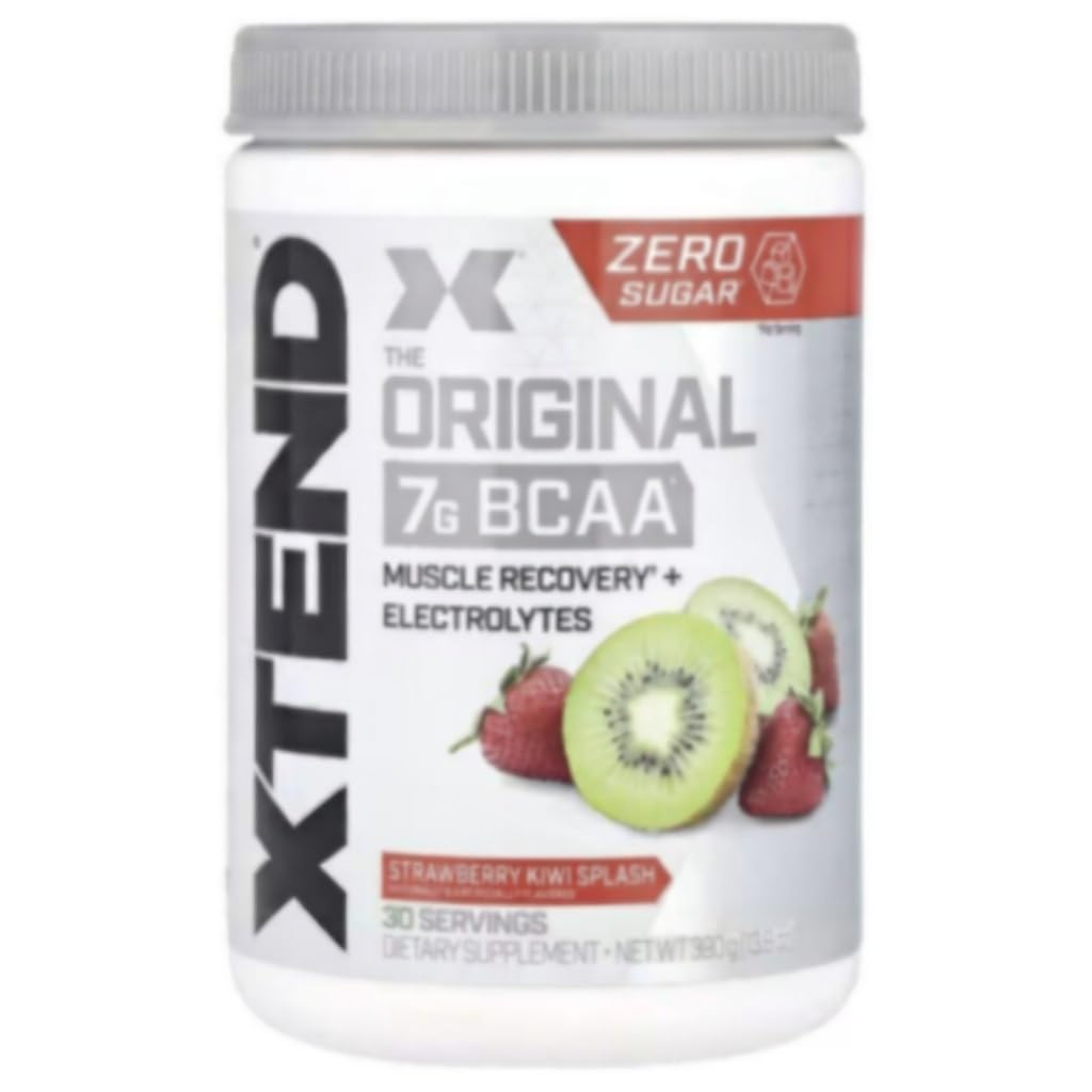 Scivation Xtend BCAA Powder, Branched Chain Acids Amino, BCAAs, Strawberry Kiwi, 30 Servis