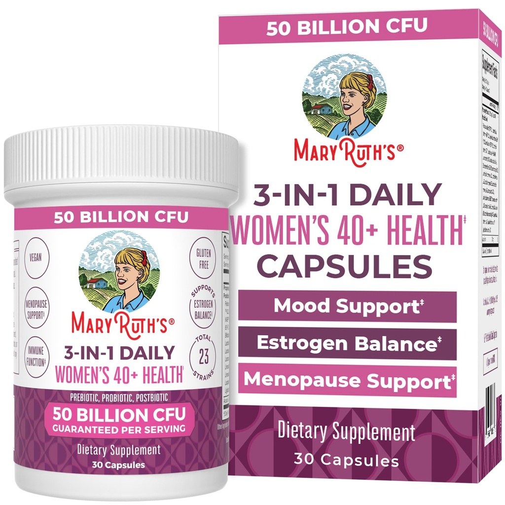 MaryRuth Organics 3-1 Daily Health 40 + Propoles for Women 124; Clinically Testing 124; Estrogen Suplement for Women 124; 50 Million CFU 124; Allergen Free 124; 30 ct