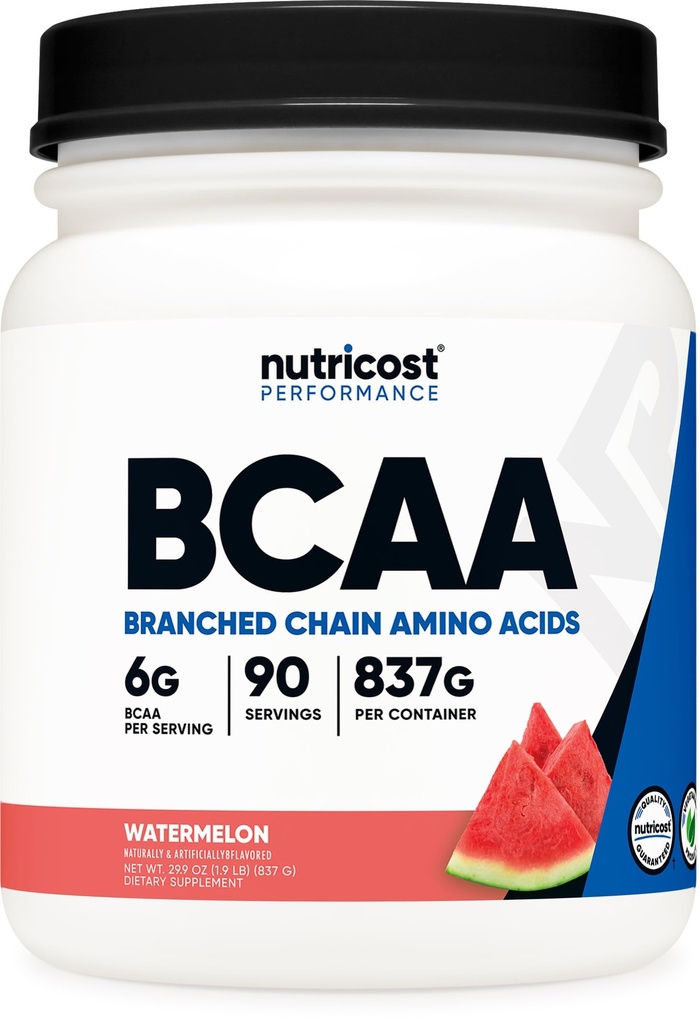 Nutricost BCAA Powder (Watermelon, 90 Serv) - Optimal 2: 1: 1 Rasio