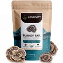 Tambahan Acar Turkey Tail Mushroom 100g 124; Murni Fruit Body 10: 1 Ekstraksi Kekuatan Tinggi 14; 50% Beta- D GATAN 124; 16,600mg Raw Equivalen Per Serving 124; Ammune, Gut & Microbiome Dukungan