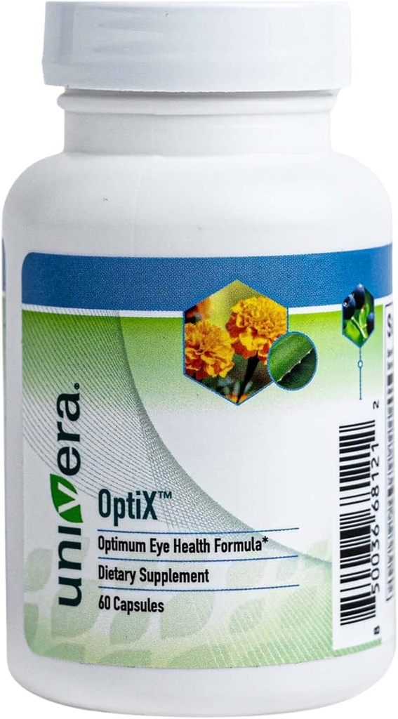 Univera Optix, Eye Vitamin, Lutein, Estixanthin, Vitamin C, Zinc, Beta Carotene, Bilberry, Selenium, Pasokan Mata, Menjaga Kandang Mata Healthy, 30 Hari