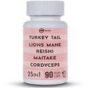 Turkey Tail 3000mg Lions Mane 3000mg Reishi 1500mg Mulhroom Blend dengan Chaga Maitake Coritceps Shiitake Field 126; Mushroom Blend 124; Focus Pills - 90 Count (90 Count Pack of 1)