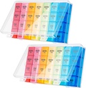 Dandat 2 Pack XL Large Weekly Pill Organizer 4 Kali sehari Penyelenggara Pill Large Medicine Organizer 28 Hari Pill Box Organizer Weekly 7 Day Dispenser 4 Kali sehari
