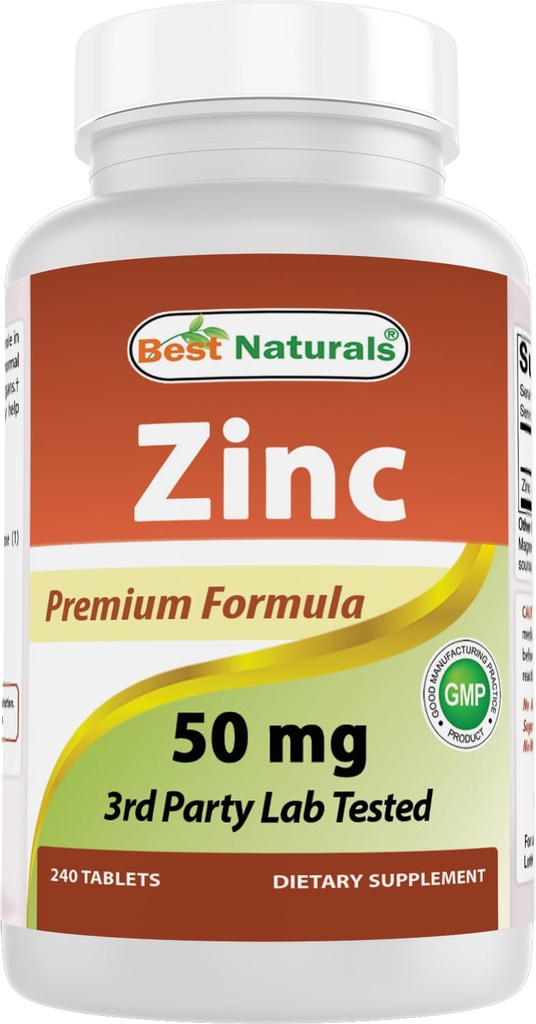 Suplemen Syarial Zinc Terbaik sebagai Gluconate Zinc 50mg 240 Tablet - Dukungan Imune