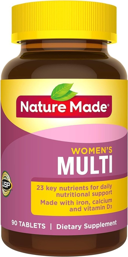 Tablets Multivitamin buatan Alam, 90 Count for Daily Nutrisi Dukungan (Paket Mei Vary)