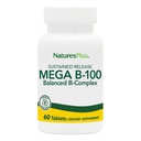 NaturresPlus Mega B-100 Kompleks - 60 Debit Tablet Yang Terkembang - Kompleks B yang seimbang - Dukungan Energi - Vegetarian, Gluten Bebas - 60