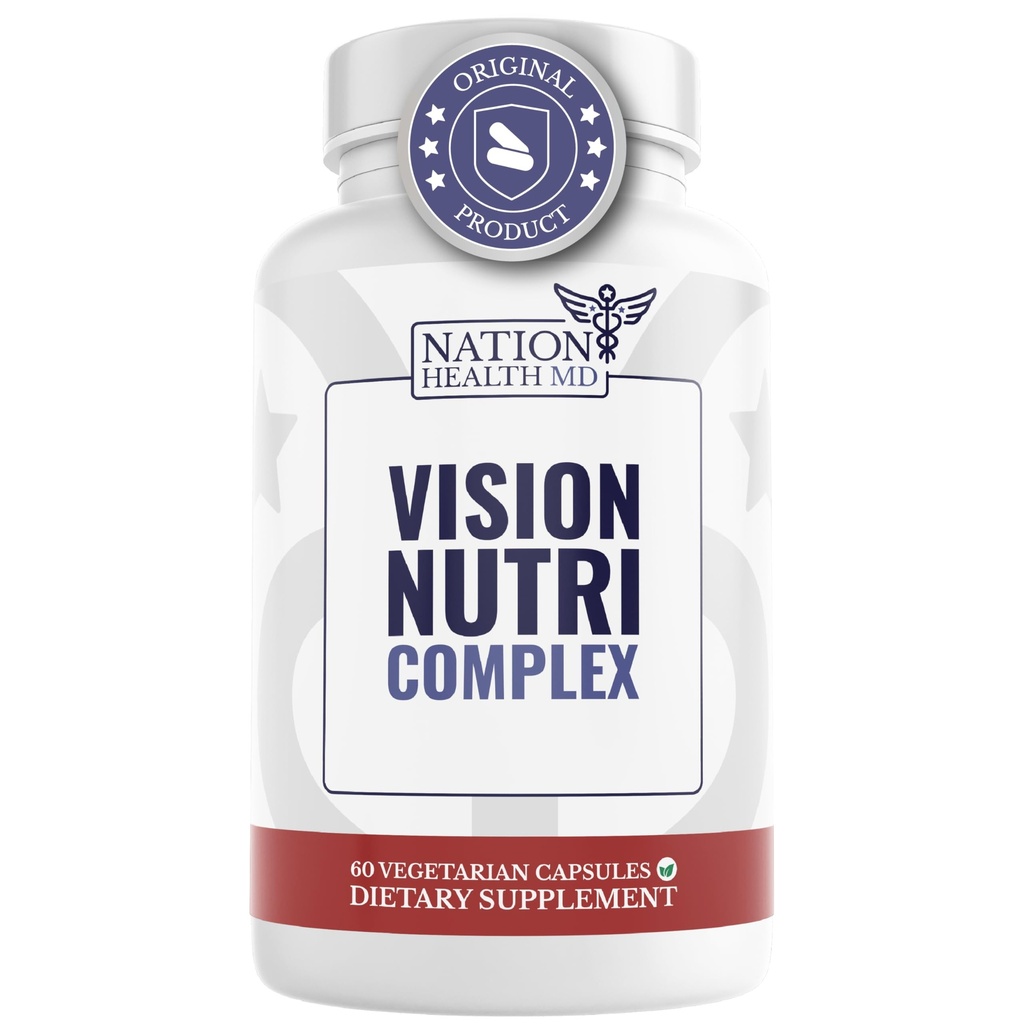 Vision Nutri Complex - Eye Vitamin with Lutein, Bilberry - Eye and Vision Health for Men & Women - 60 Capsules