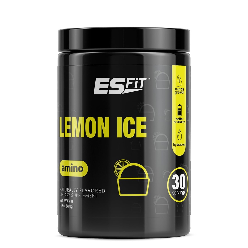 Amino Powder - Pra dan Post Workout dengan Electrolyout - BCAA 2: 1: Rasio, Amino Acids, Superior Taste, Tested dan Disertifikasi, Lemon Ice, 30