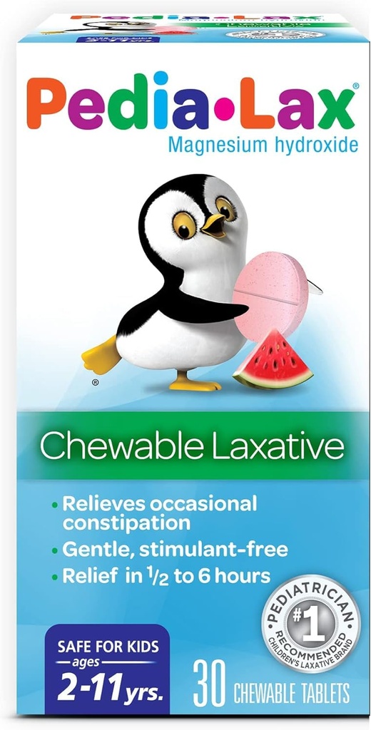 Laxative Laxative Laxative Cable Tablet untuk Anak-Anak, Umur 2- 11, Semangka Flavor, 30 CT