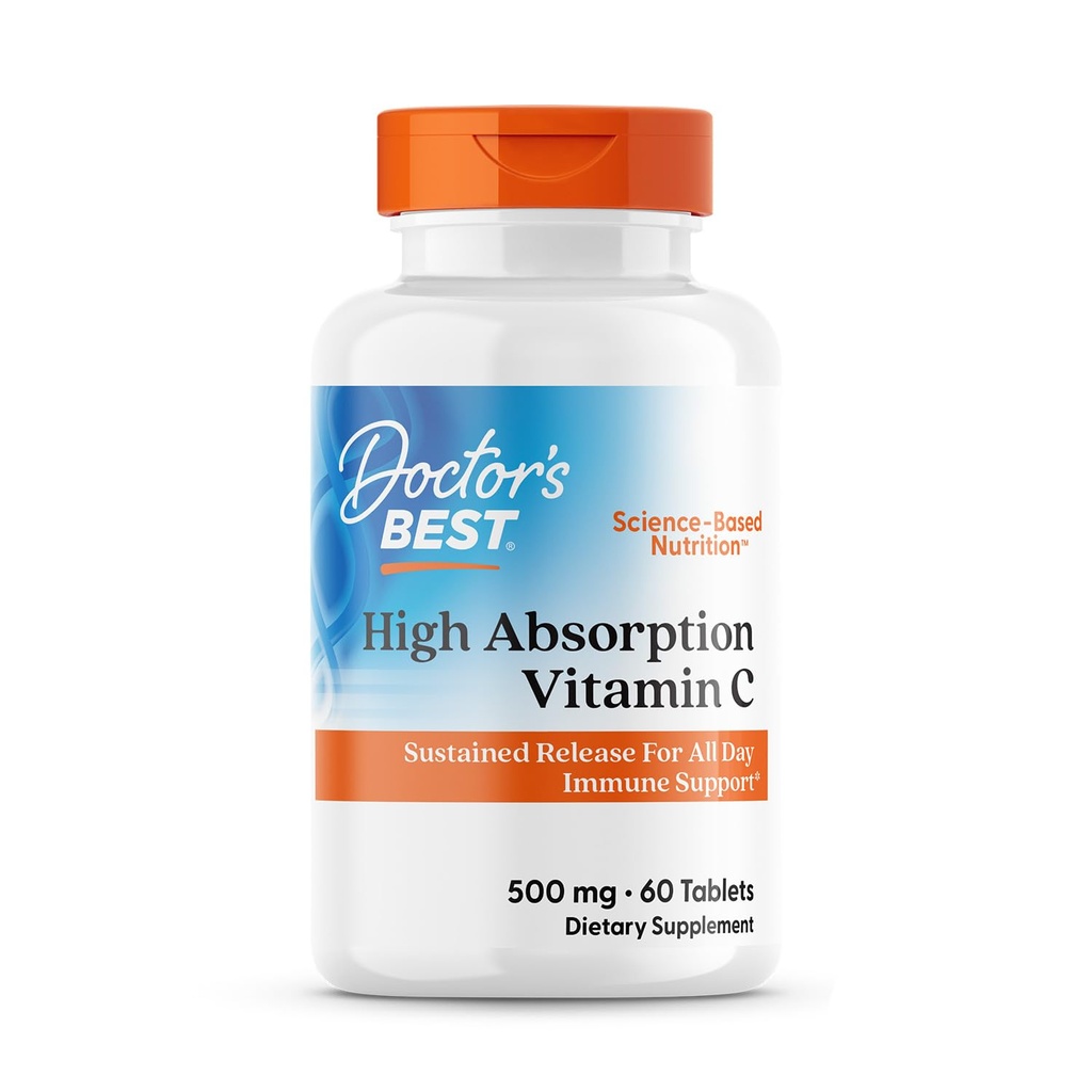 Doctors Best High Absorpsi Vitamin C dengan PureWay-C, Rilis Imune untuk All Day, Non-GMO, Gluten Free, Soy Free, Vegan 60 tablet