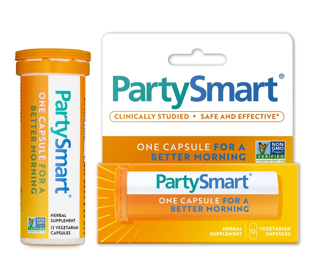 Himalaya PartySmart, 12 Capsule Tube - Alkohol Breakdown Liver Dukungan untuk Better Morning After Drink