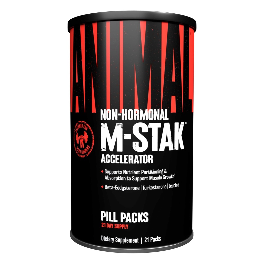 Animal M-Sak - Muscle Builder dan Anabolic Mass Gainer Suplement for Bodybuilding - Lean Muscle Growth, Amino Complex and Pre Workout Energy, 21 Packs