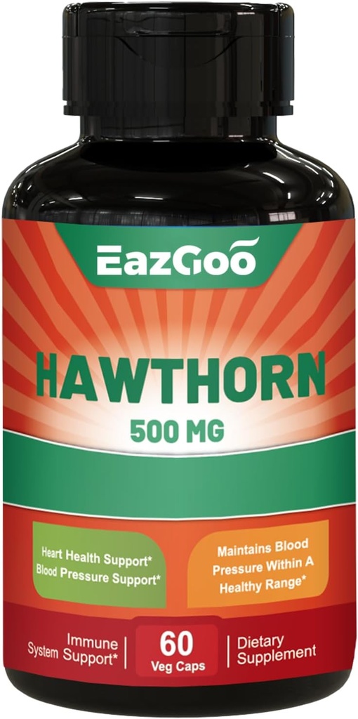 Hawthorn Berry Capsules- Antioksidant, Circulation Support - Hawthorne Suplemen - 60 Capsules Vegan, Non- GMO