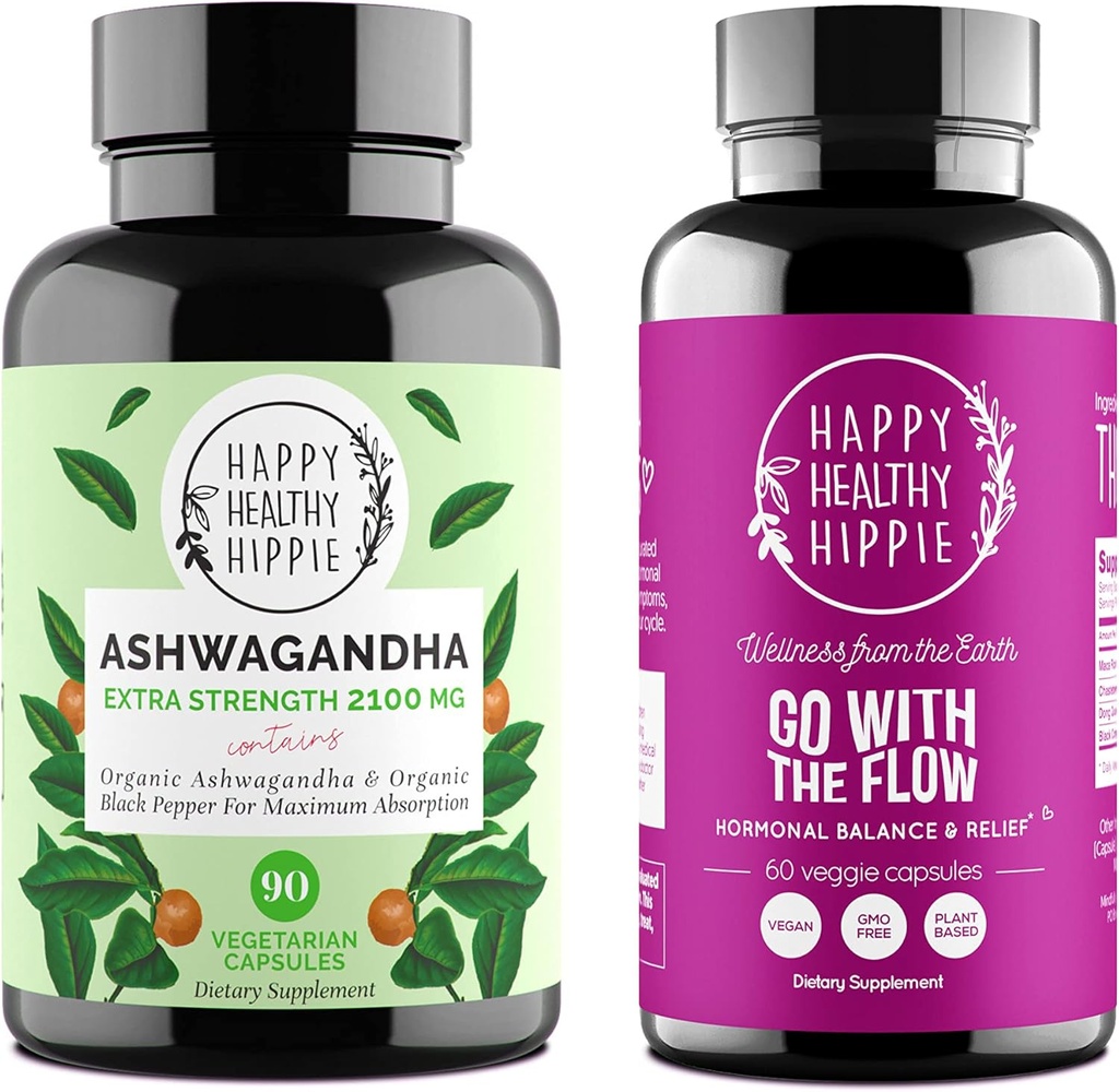 Happy Healthy Hippie Pergi dengan The Flolow Bundle (2pk) - Pergi dengan The Flow & Ashwagandha