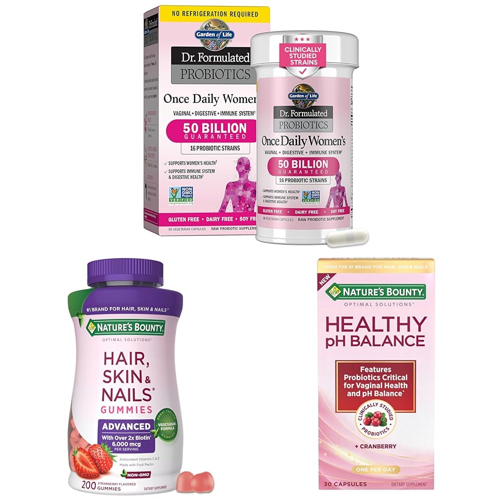Taman Bantuan Kesehatan, Rambut, Skin & Nails Pectin Gummies dengan Biotin, Program Vaginal dengan Cranberry, 30- 200ct