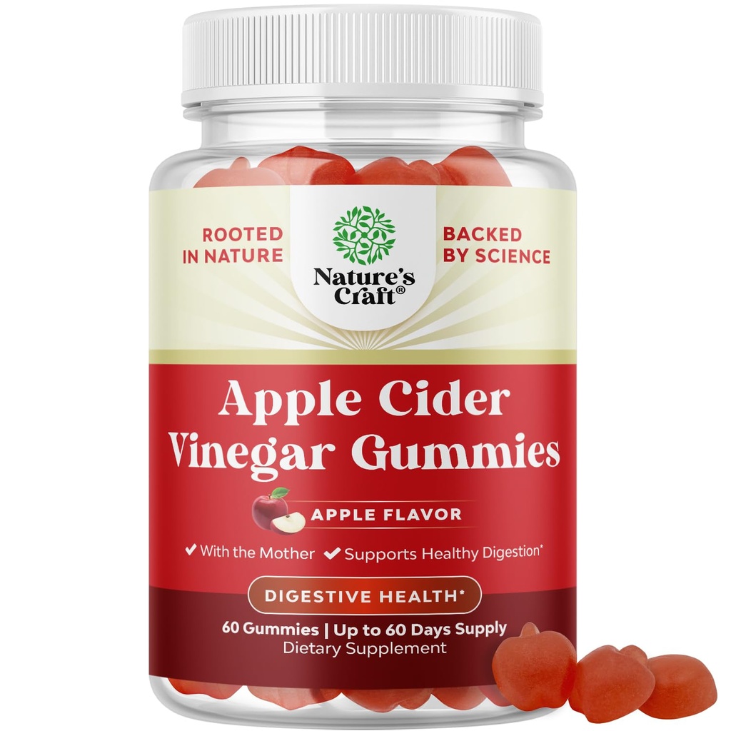 Apple Cider Vinegar Gummies for Weight Loss - Cleanse & Detox Gummies for Gut Health, Bloating & Energy Support - ACV Mengunyah dengan B12 Vitamin, B6 & Pomegranate untuk Metabolisme Lebih Baik - 60 Cacah