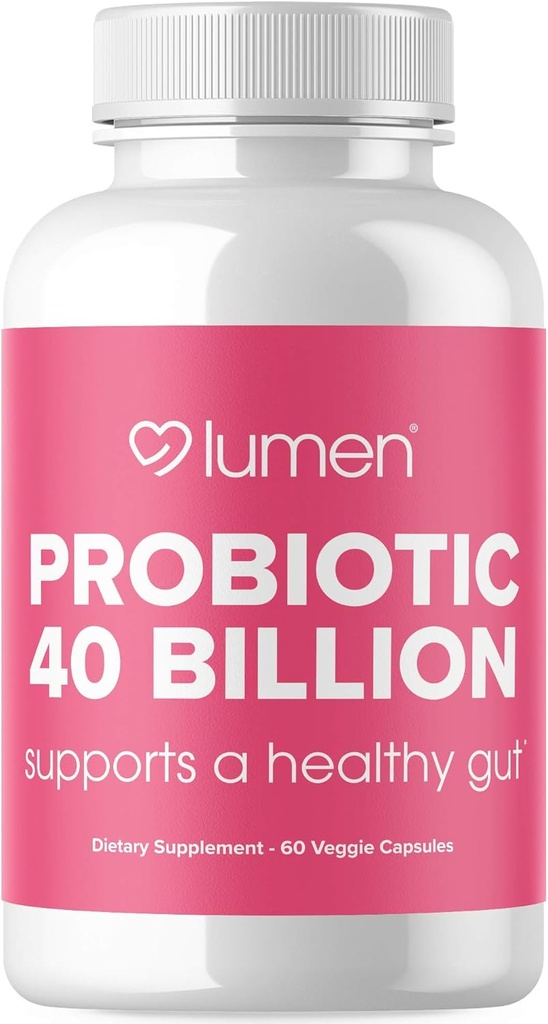 Lumen Progorial 40 Milyar CFU 124; Progres for Women & Men 124; Supports Diffic, Gut Health & Imune System with Digetical Enzymes - 60 Vevgie Count