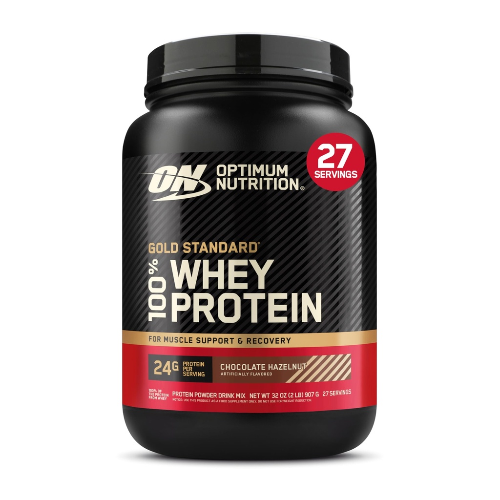 Optimum Nutrition Gold Standard 100% Whiy Protein Powder, Chocolate Hazelnut, 2 Pound (Packaging May Vary)