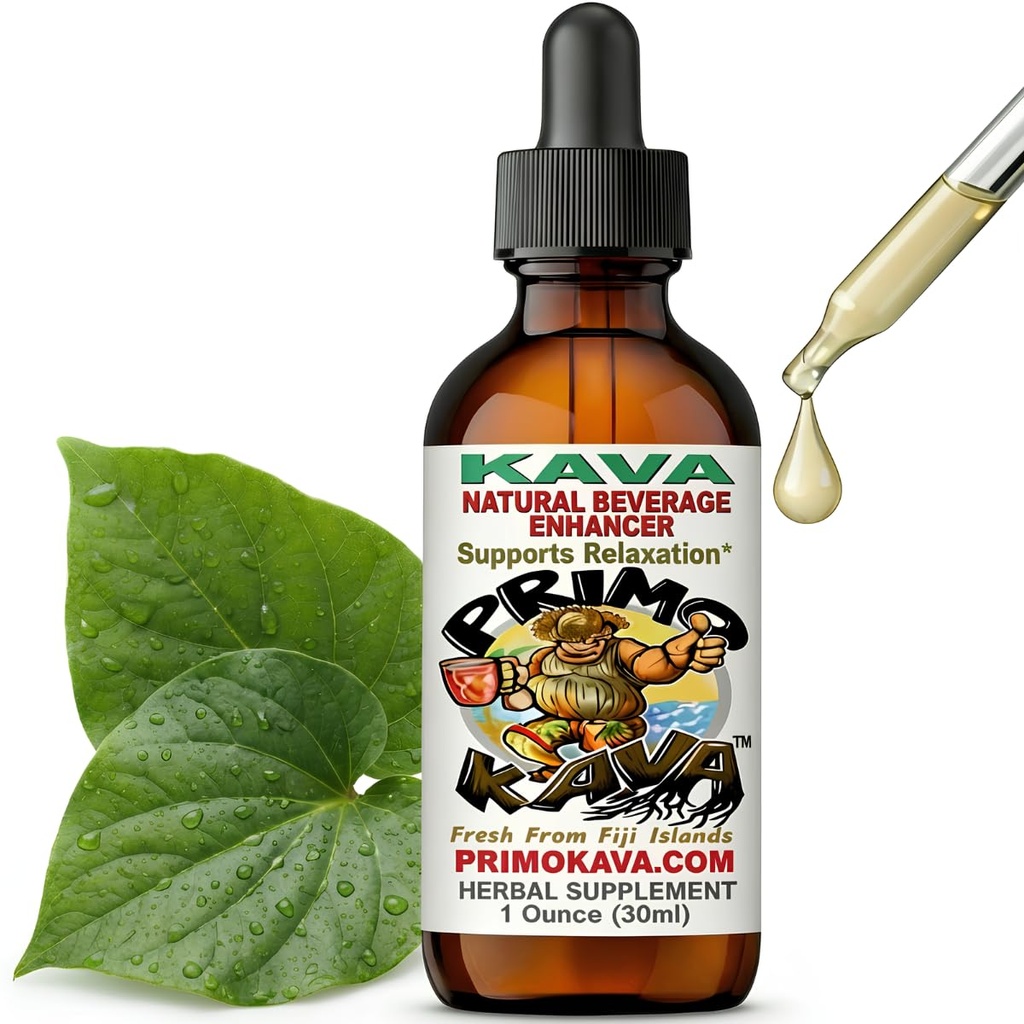 Kava Drops 14; Air Soluble Kava Extract 124; konsentrasi Tacture Beverage Enhancer 124; Authenic Kava dari Fiji, 40mg Kavachone 124; 1oz