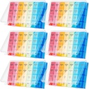 Hsei 6 Pack Weekly Pill Organizer Box 4 Kali sehari 7 Hari Kasus Pil Besar Medication Kotak Perjalanan Harian Vitamin Minyak Ikan Suplemen