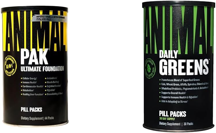 Animal Pak - Convenient All-in -One Vitamin & Suplement Pack - Zinc & Greens Pak - Chlorofil