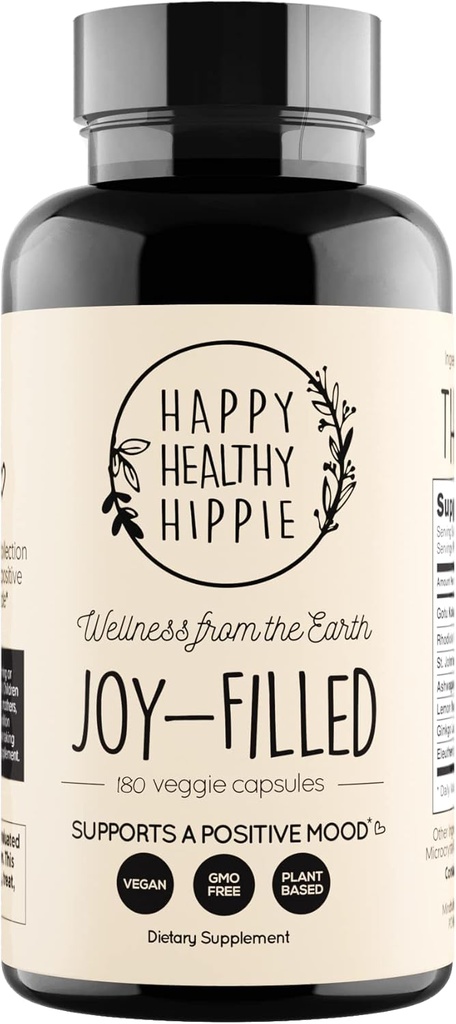 Joy- Filled Mood Suppplement - 7 Herb Complex w / St. Johns Welt (180 Ct) 14; Rhodiola Roma, Eleuthero, Ashwagandha 124; Stress Relief - Membantu Tenang Pikiran & Body 124; 100% Pembangunan - Berdasarkan Pil Bahagia