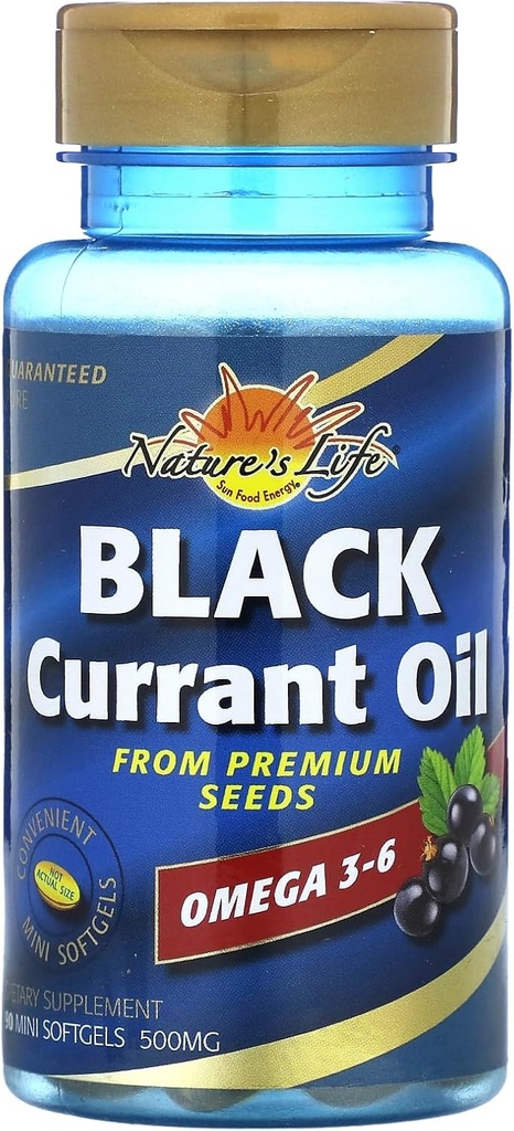 Kesehatan dari Sun Dietary Supplemen, Black Currant, 500 mg, 90 buah lembut