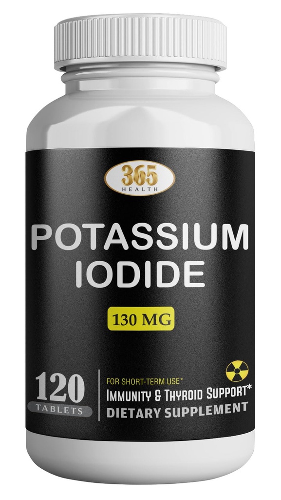 Potasium Iodide130 mg - KI Tablet- Potassium130 mg - USA Made Potarium Idedine Pills YODO Naciente, Yoduro de potasio - 120 Tablet
