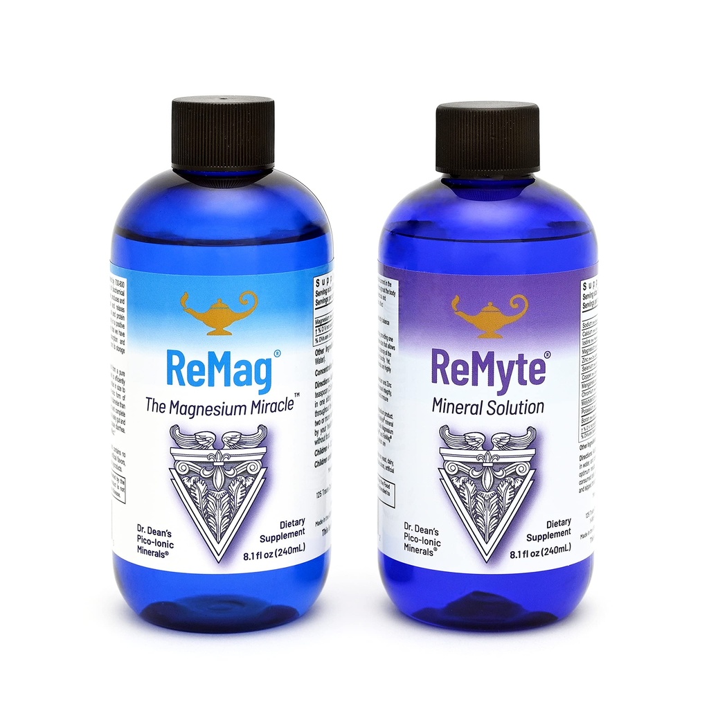 RNA ReSet ReMag & ReMyte - Liquid Magnesium dan Multi- Mineral Supplement Bundle, 8.1 Fl Oz Each (2-Pack)