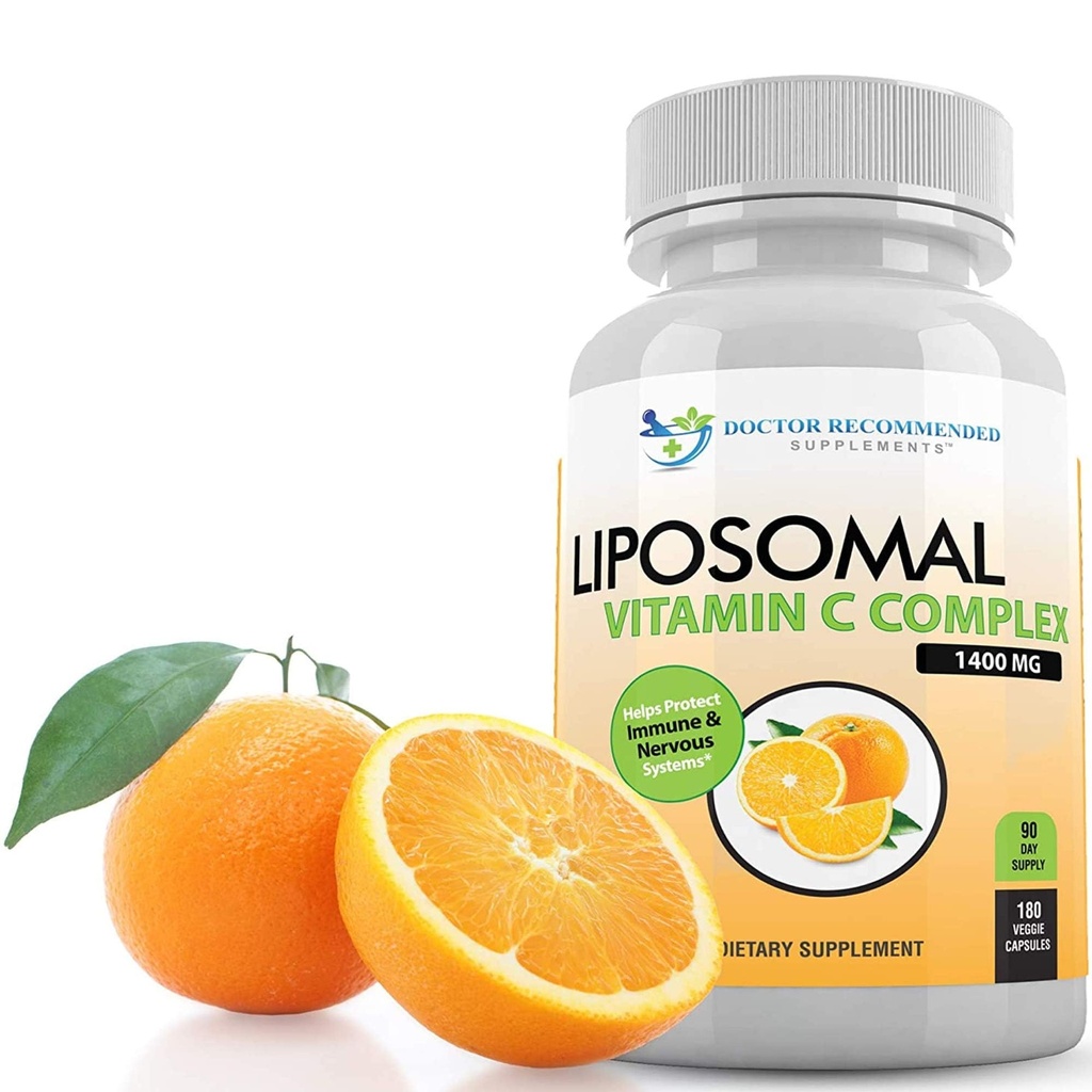Lipomal Vitamin C 1400mg Per Serving - 180 Vevgie Capsules Tinggi Absorpsi Acibic Acid, Lypo- Spheric Vitamin C Complex Ammune Supppport with powerful Antioksidants and Collagen Booster
