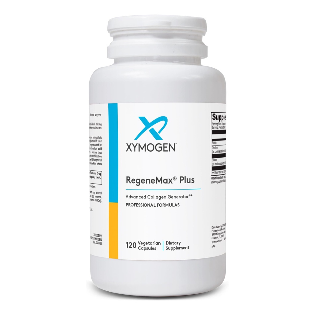 XYMOGEN RegenMax Plus - Advanced Collagen Suplemen dengan Biotin & Clinically Tested ch-OSA - Mendukung Skin, Hair, Nails & Bone Health - Collagen for Women & Men (120 Capsules)