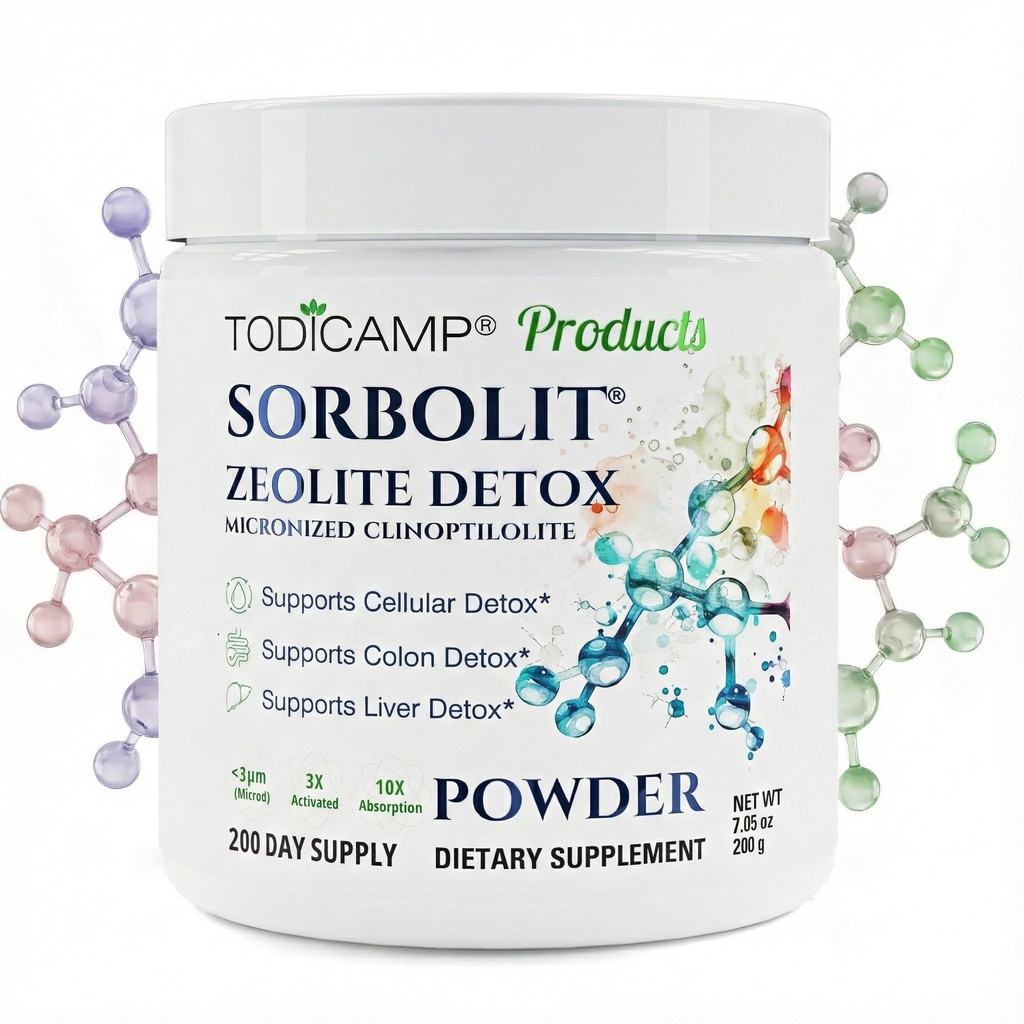 Sorbolit Zeolite Detox - 7.05 oz Zeolite Powder Tambahan untuk Detox Tubuh Penuh - Gut Cleanse, Detox Liver Cellular 124; 200 Hari Supply