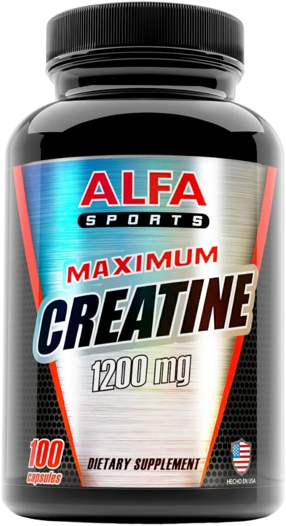 ALFA VTAMINS Maksimum Creatine Monohydrate 1200 Mg 100 Kapsul. Efek Pemulihan Acid Lactic