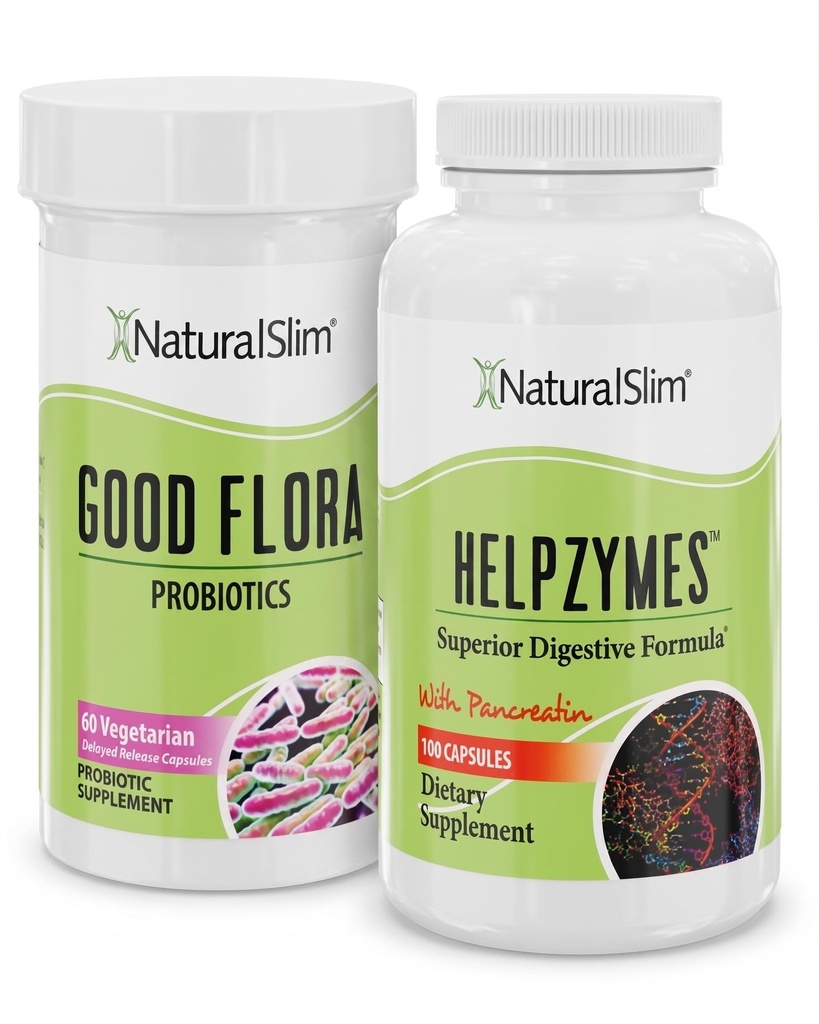 PartialSlim Digetical Health Bundle - Good Flora & Helpzymes - Progories & Powerful Digetical Enzymes untuk Better Ditrable & Absorpsi Food Nuterients 124; Formulasi oleh Frank Suarez