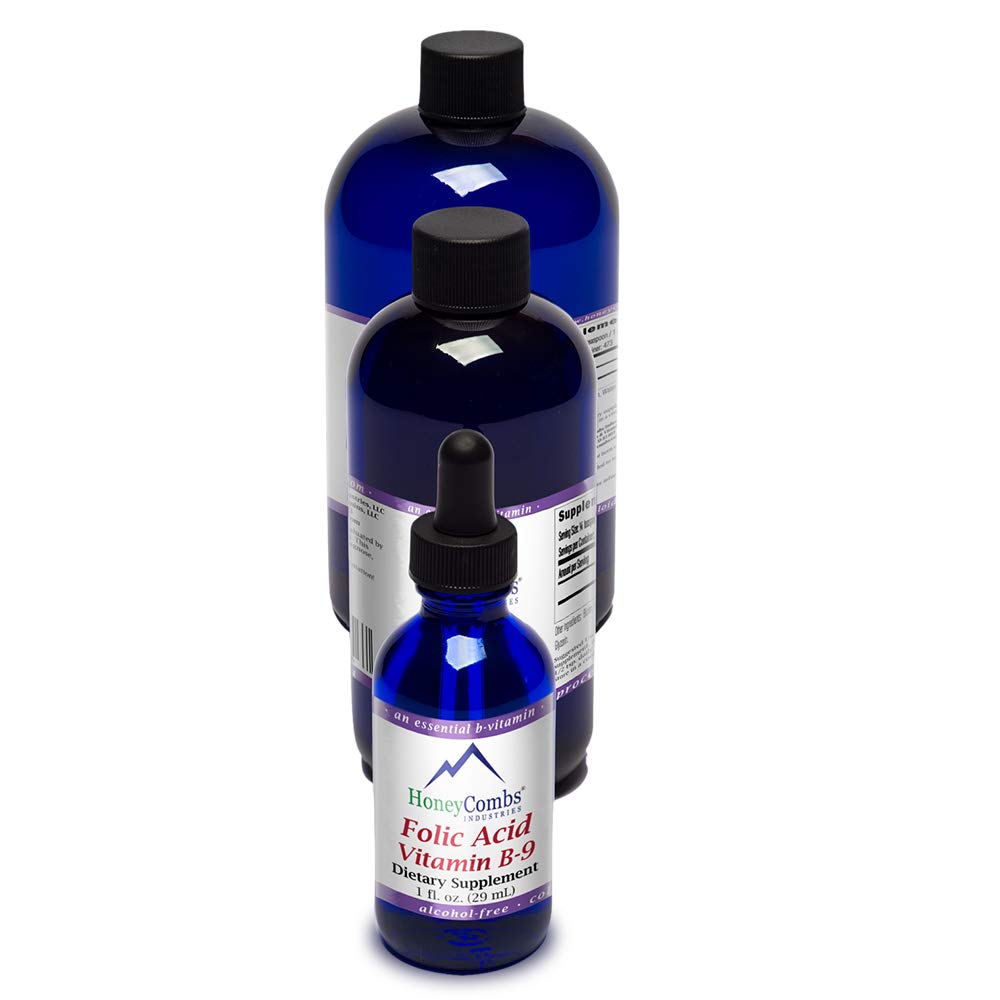 HoneyCombs Vitamin B9 Liquid Drops - Tinggi Potency Cair Vitamin B9 Acid Folic Suplement for Women