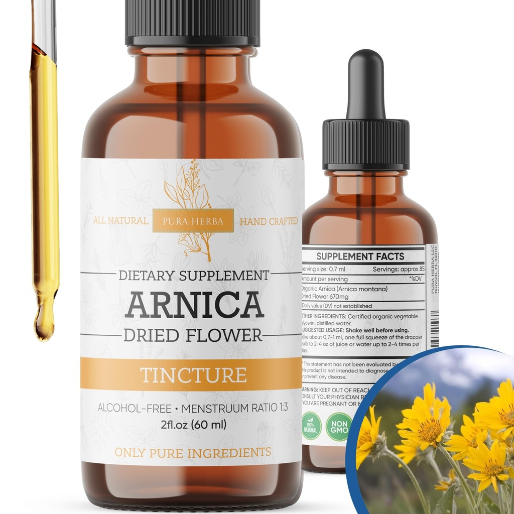 Arnica Cair Extract - Alcohol- Free, Vegan, Support Muscle Recovery & Joint Comfort, Fast- Absorbing Tincture, Made in USA - 2 Fl Oz