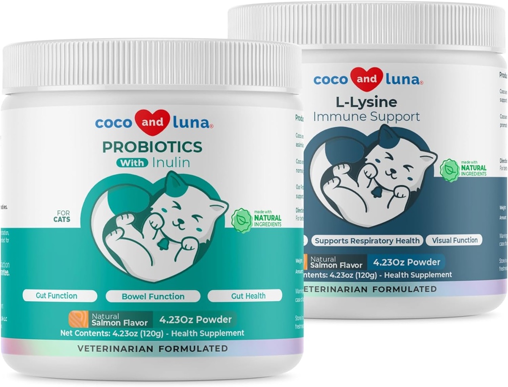 Lysine + Progities & Pregities for Cats - Dukungan Ammune, Fungsi Mata, Fungsi Bowel & Gut Kesehatan.