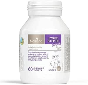 2 Set Pulau Bio Lysine Langkah Naik untuk Pemuda 60 Tablet Chewable (Impor Australia)
