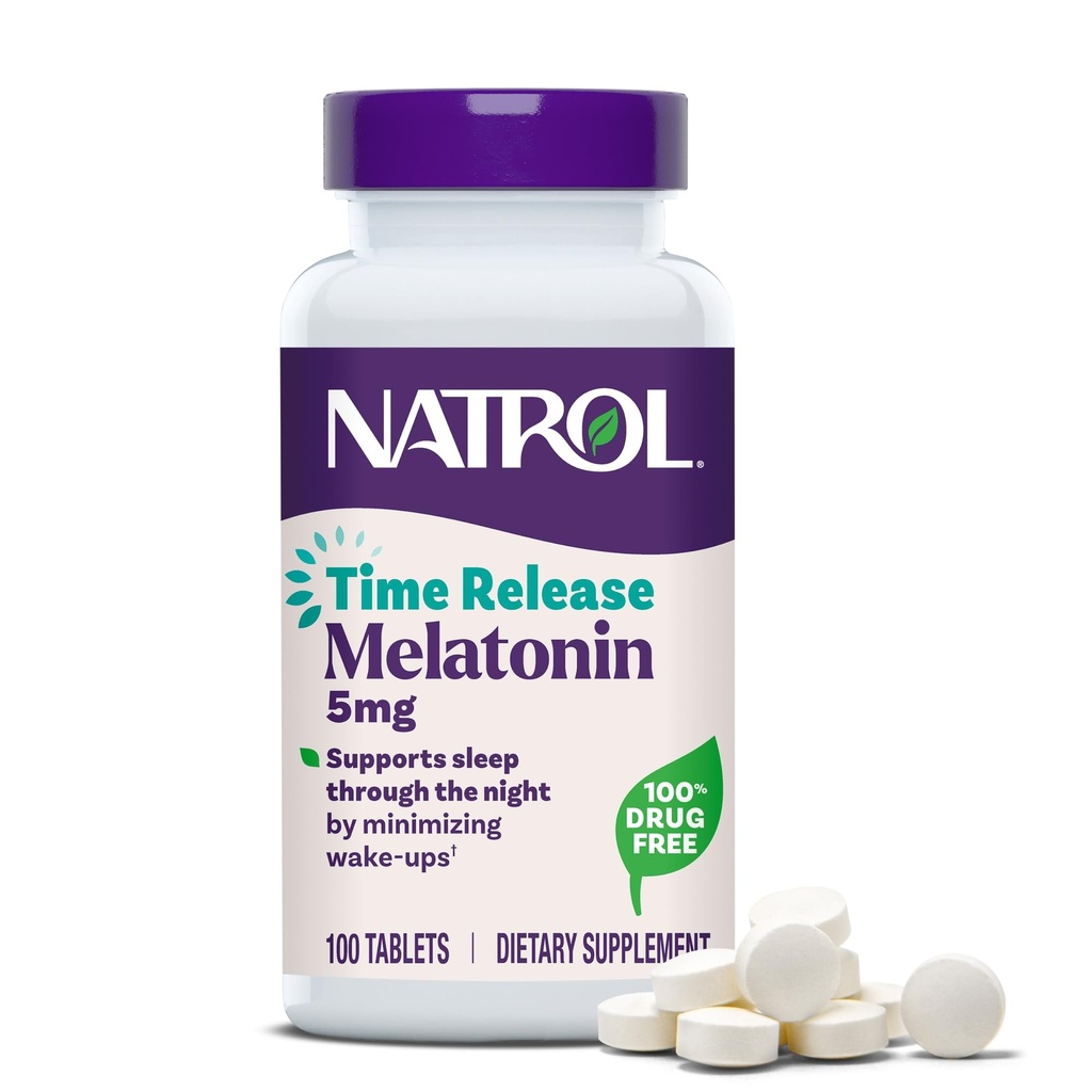 Natrol Melonatin 5 mg Time Rilis, Dieter Suplemen untuk Minimalkan Wake Ups, Nighttime Sleep Aid, 100 Tablet, Hingga Supply 100 Hari