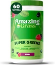 Amazing Grass Greens Superfood: Super Greens Powder Smoothie Mix dengan Spirulina, Chlorella, Beet Root Pouder, Enzymes Digevical & Prograce, Berry, 60 Servings (Packaging May Wary)