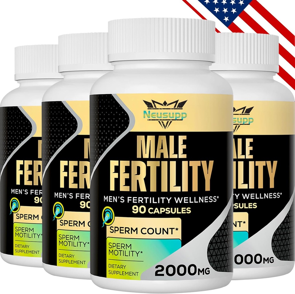 Suplemen Kesuburan Untuk Pria, Pria Prenatal Vitamin -Optimal Sperm Count, Motilitas dan Kekuatan, 2000MG Mens Suplemen Fertilitas Maca Root, Zin & Founce untuk Konsep - Paket Dari 4