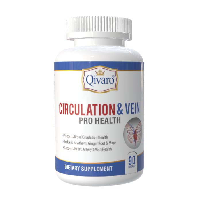 Sirkulasi & Vein Pro Suplemen - Berisi Niasin, L- Arginine, Ginger, Cayenne Pepper, Hawthorn & Diosmin - 90 Kapsul