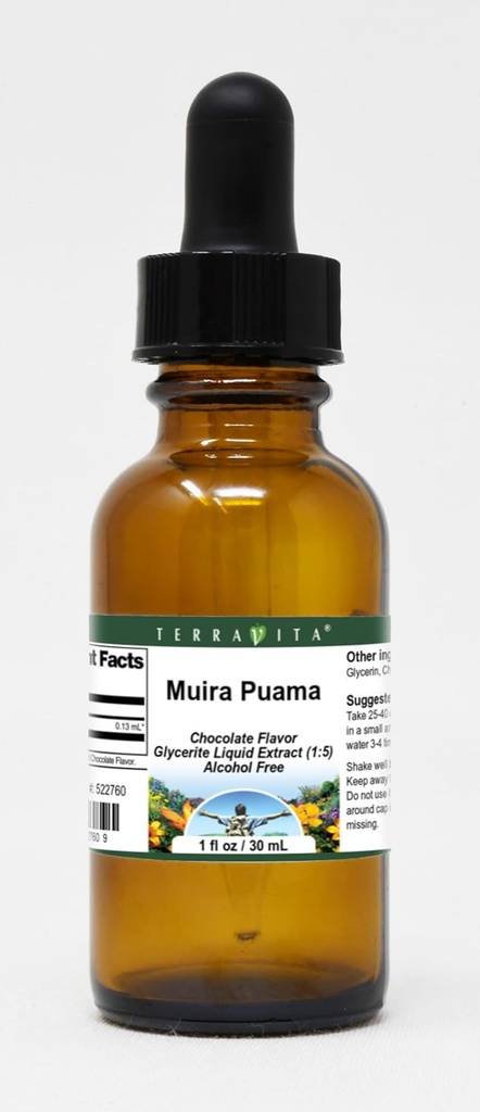 Ekstrak Cairan Muira Puama Glycerite (1: 5) - Chocolate Flavared (1 oz, ZIN: 522760)