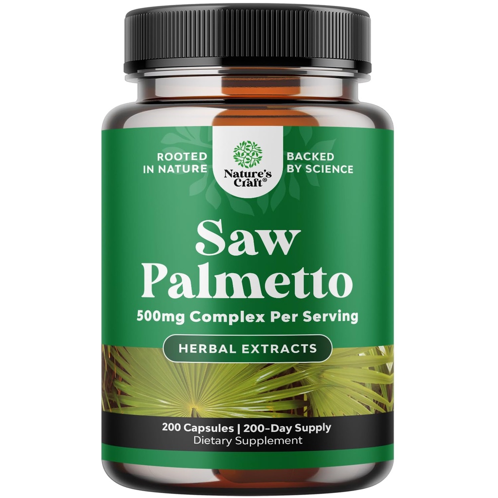 Ekstra Kekuatan Saw Palmetto Ekstraksi - Advanced Herbal Complex for Hair Health and Urinary Support with Plant Spols & Flavonoid - PropulHerbal Suplemen per Serving - 200 Kapsul
